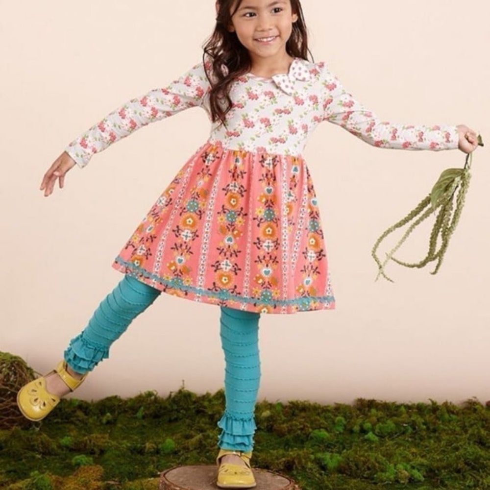 Matilda Jane Girl's Ring of Flowers Floral Ruffle Dress | Size 4